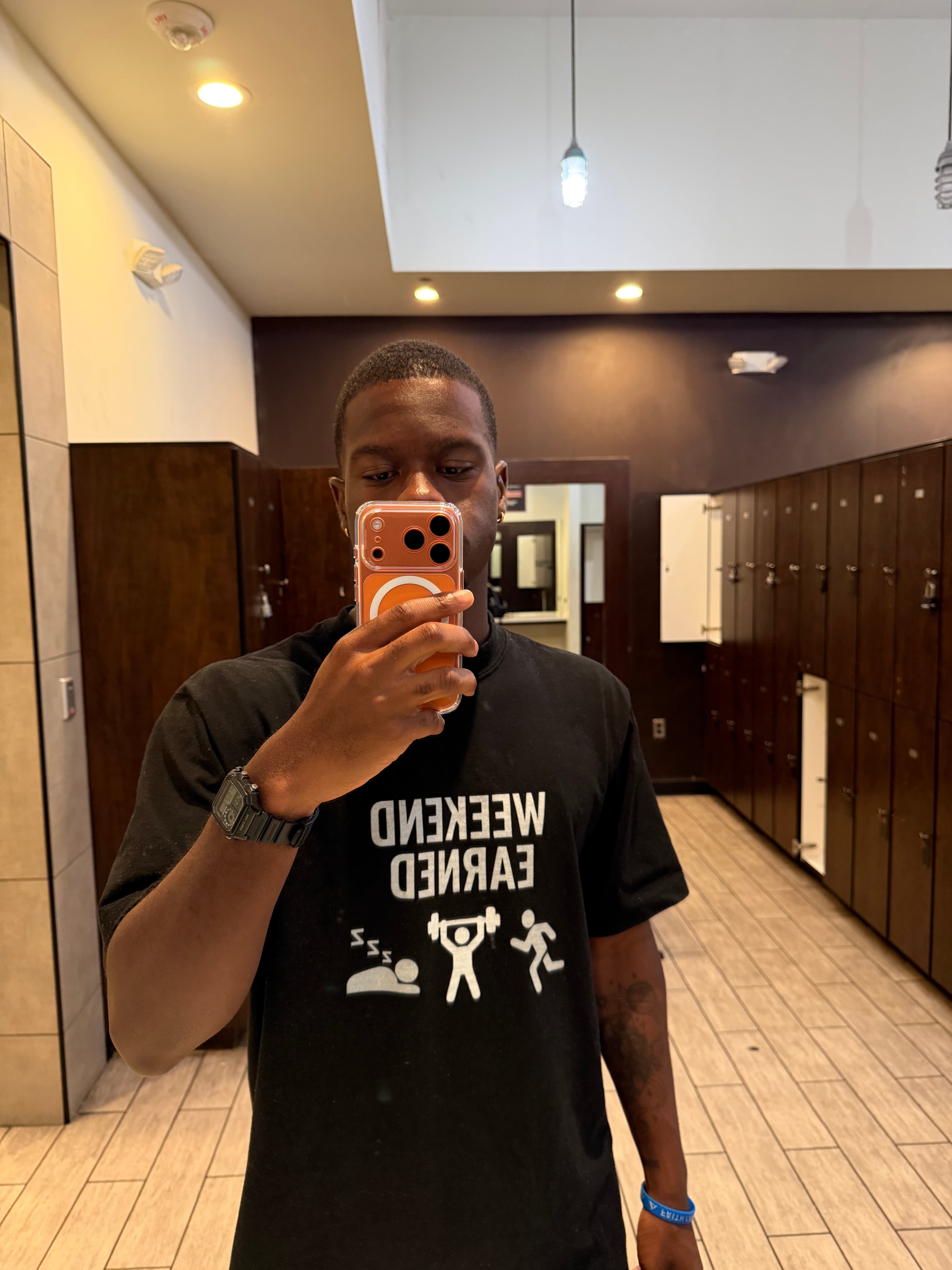 Customer wearing Weekend Earned gear